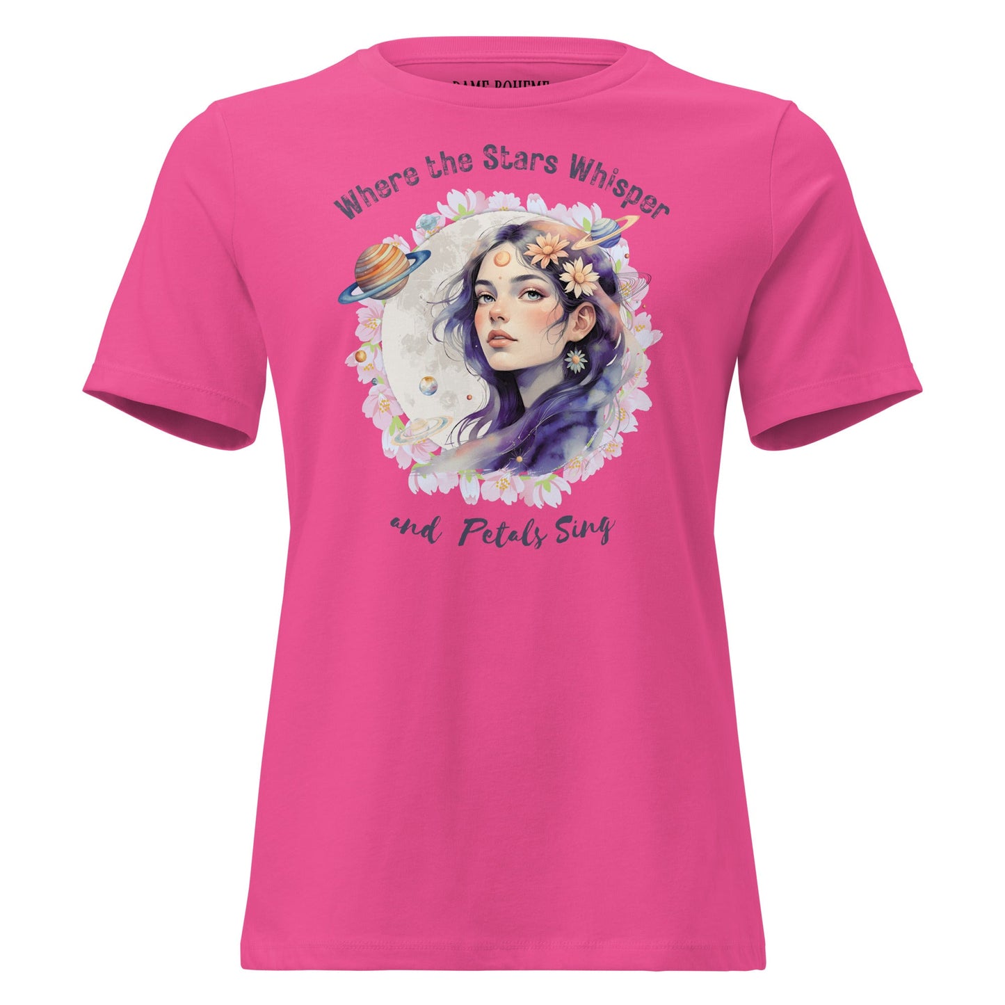 Where the Stars Whisper Women's Relaxed Graphic Print Bella + Canvas T-Shirt DAME BOHEME
