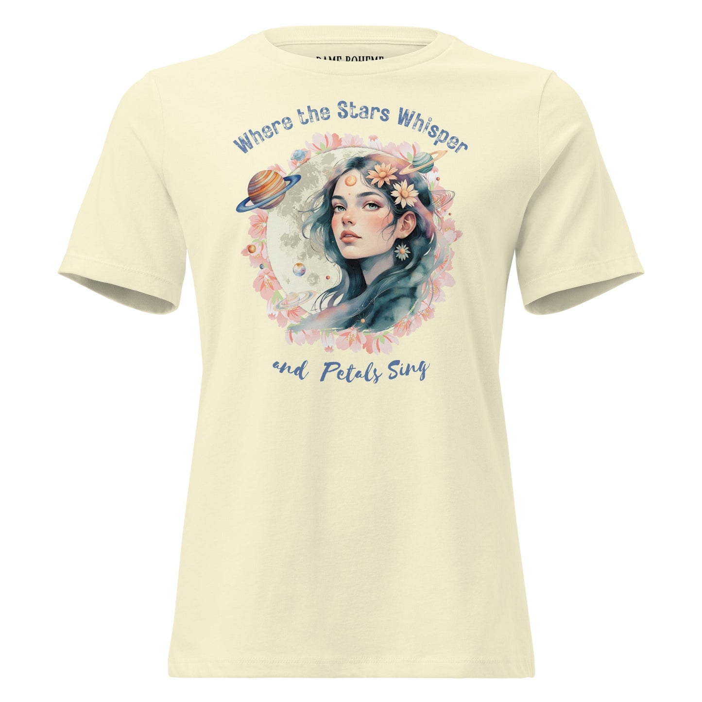 Where the Stars Whisper Women's Relaxed Graphic Print Bella + Canvas T-Shirt DAME BOHEME