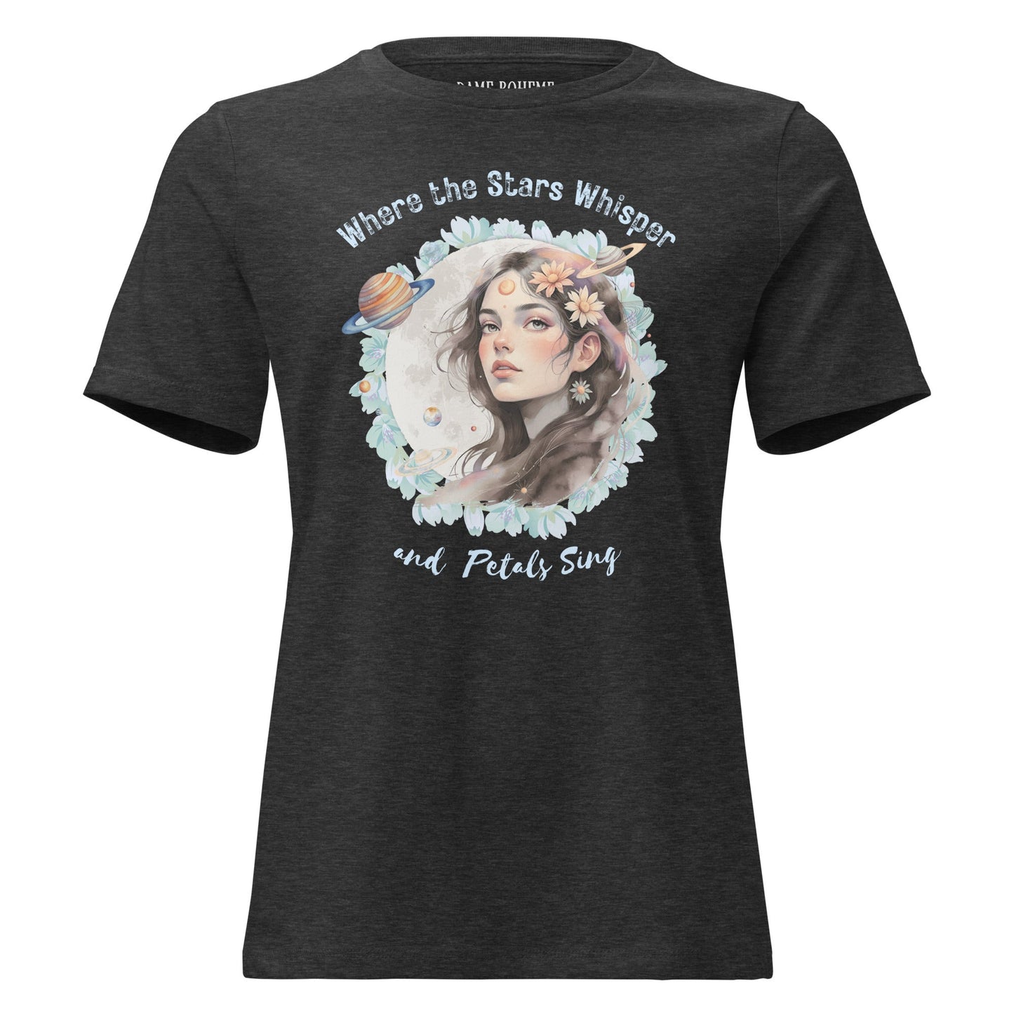 Where the Stars Whisper Women's Relaxed Graphic Print Bella + Canvas T-Shirt DAME BOHEME
