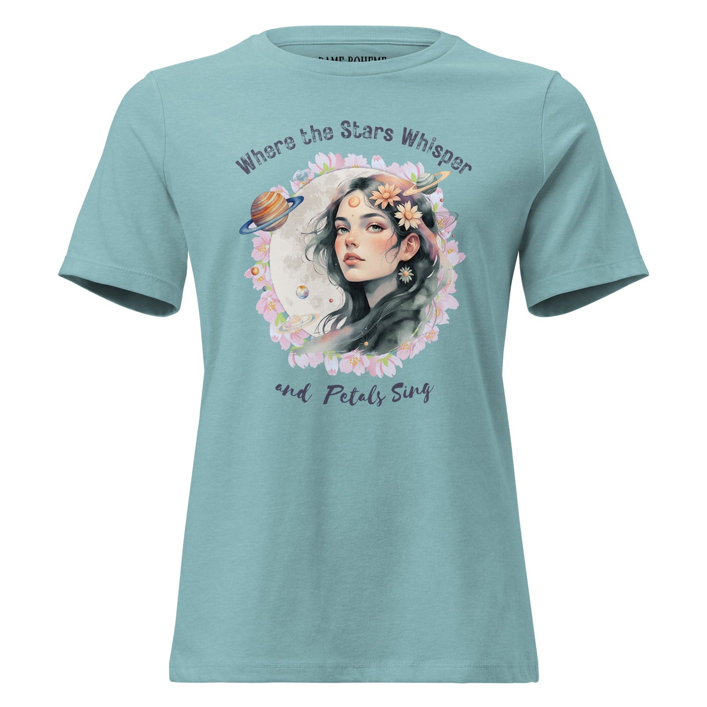 Where the Stars Whisper Women's Relaxed Graphic Print Bella + Canvas T-Shirt DAME BOHEME