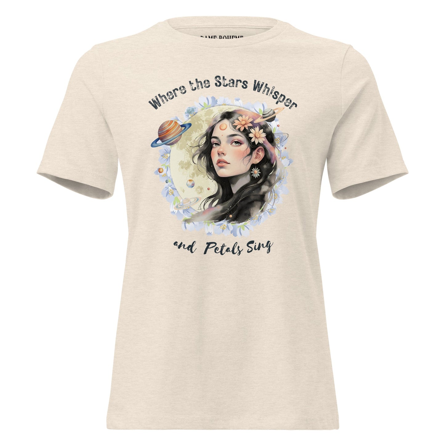 Where the Stars Whisper Women's Relaxed Graphic Print Bella + Canvas T-Shirt DAME BOHEME