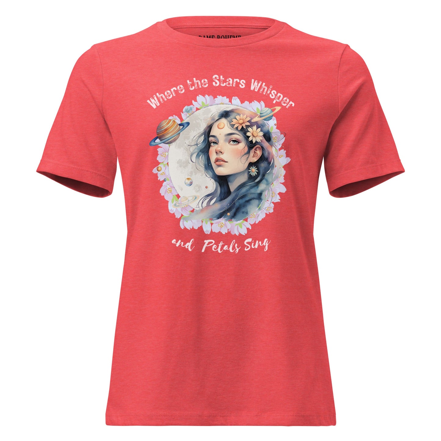 Where the Stars Whisper Women's Relaxed Graphic Print Bella + Canvas T-Shirt DAME BOHEME