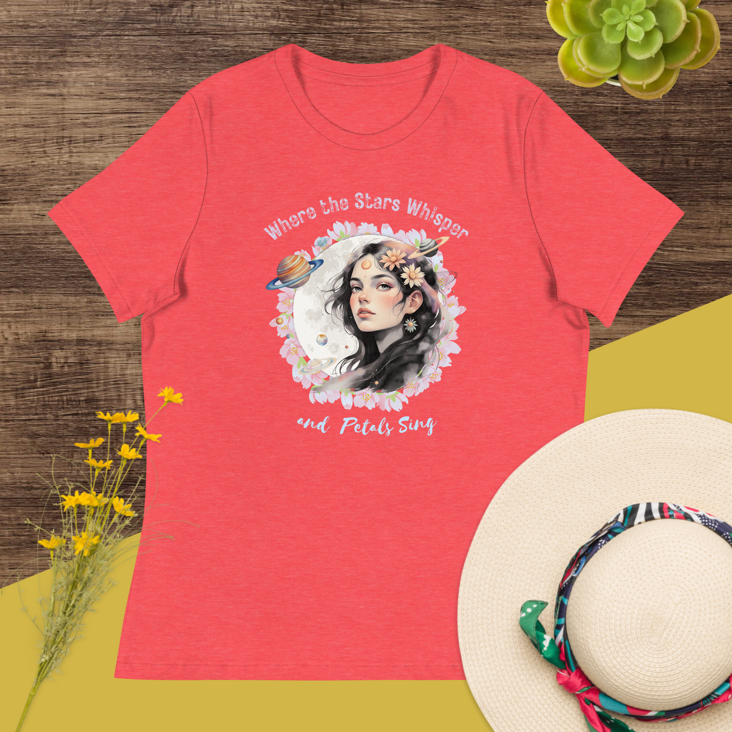 Where the Stars Whisper Women's Relaxed Graphic Print Bella + Canvas T-Shirt DAME BOHEME
