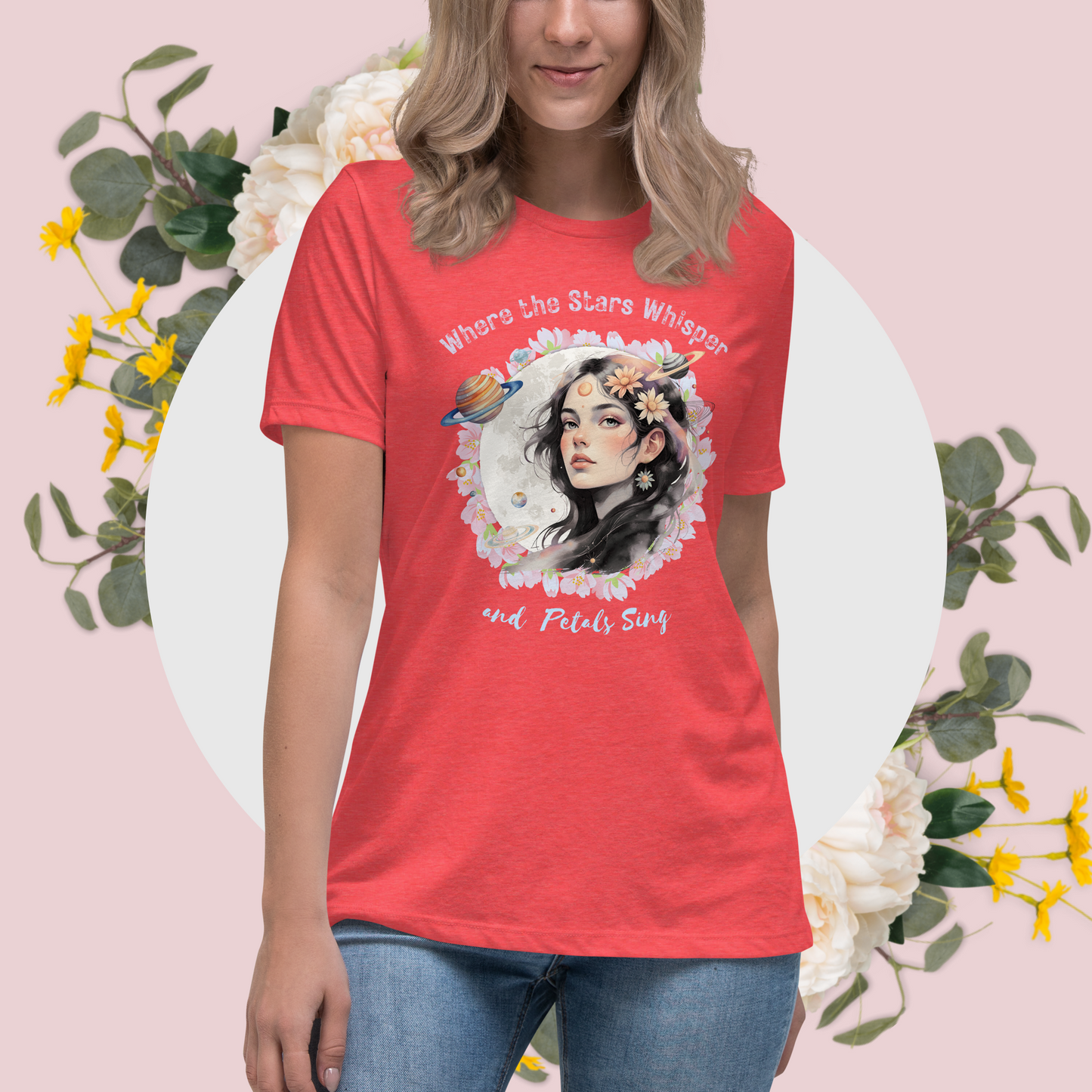 Where the Stars Whisper Women's Relaxed Graphic Print Bella + Canvas T-Shirt DAME BOHEME