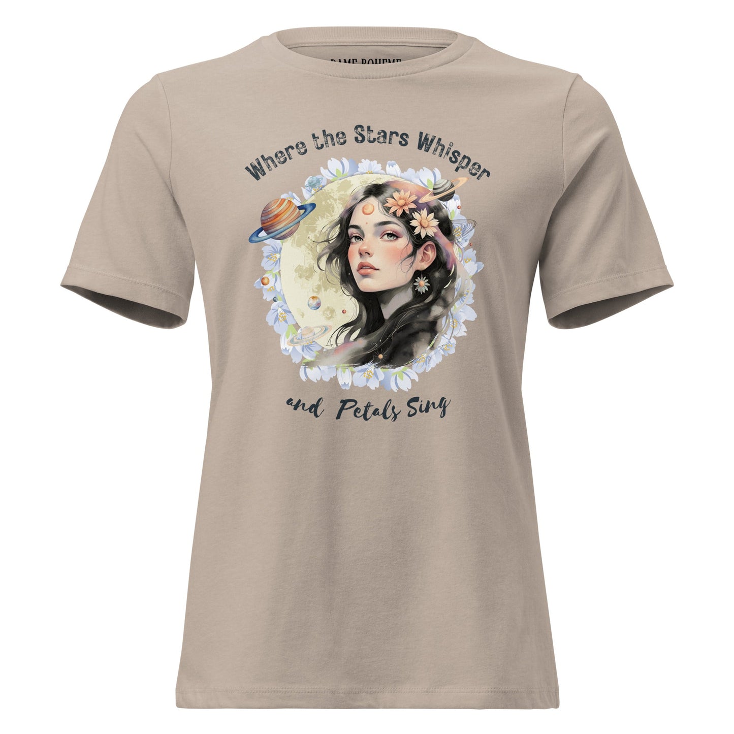 Where the Stars Whisper Women's Relaxed Graphic Print Bella + Canvas T-Shirt DAME BOHEME