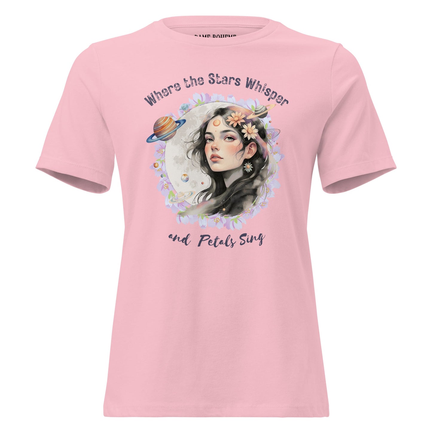Where the Stars Whisper Women's Relaxed Graphic Print Bella + Canvas T-Shirt DAME BOHEME