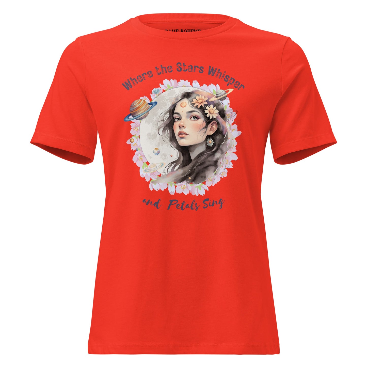 Where the Stars Whisper Women's Relaxed Graphic Print Bella + Canvas T-Shirt DAME BOHEME
