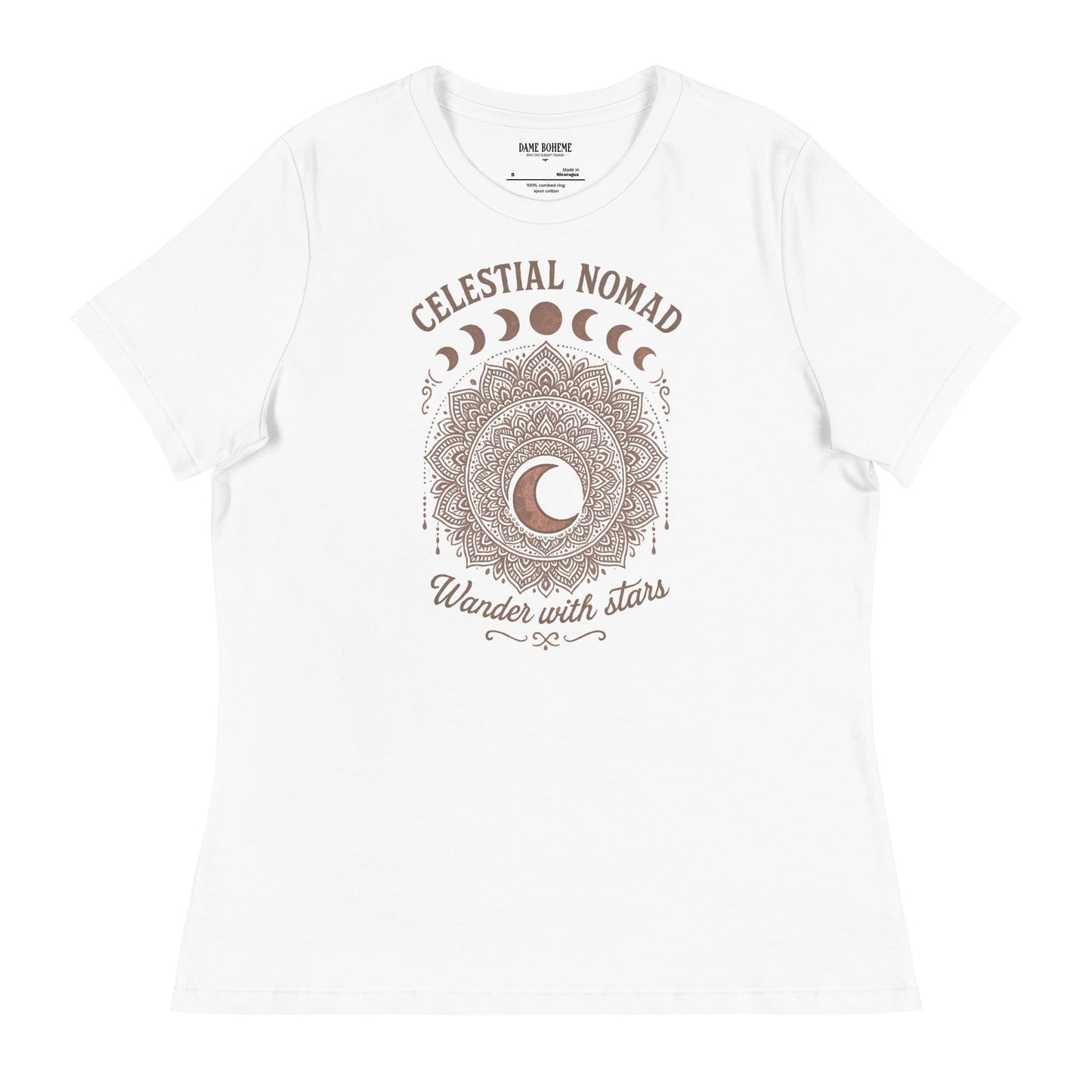 Celestial Nomad Vintage Bohemian Women's Graphic T-Shirt DAME BOHEME