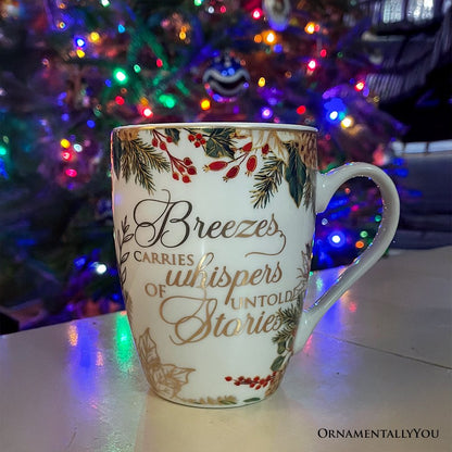 Fancy Farmhouse Holiday Set of 4 Ceramic Mugs  DAME BOHEME