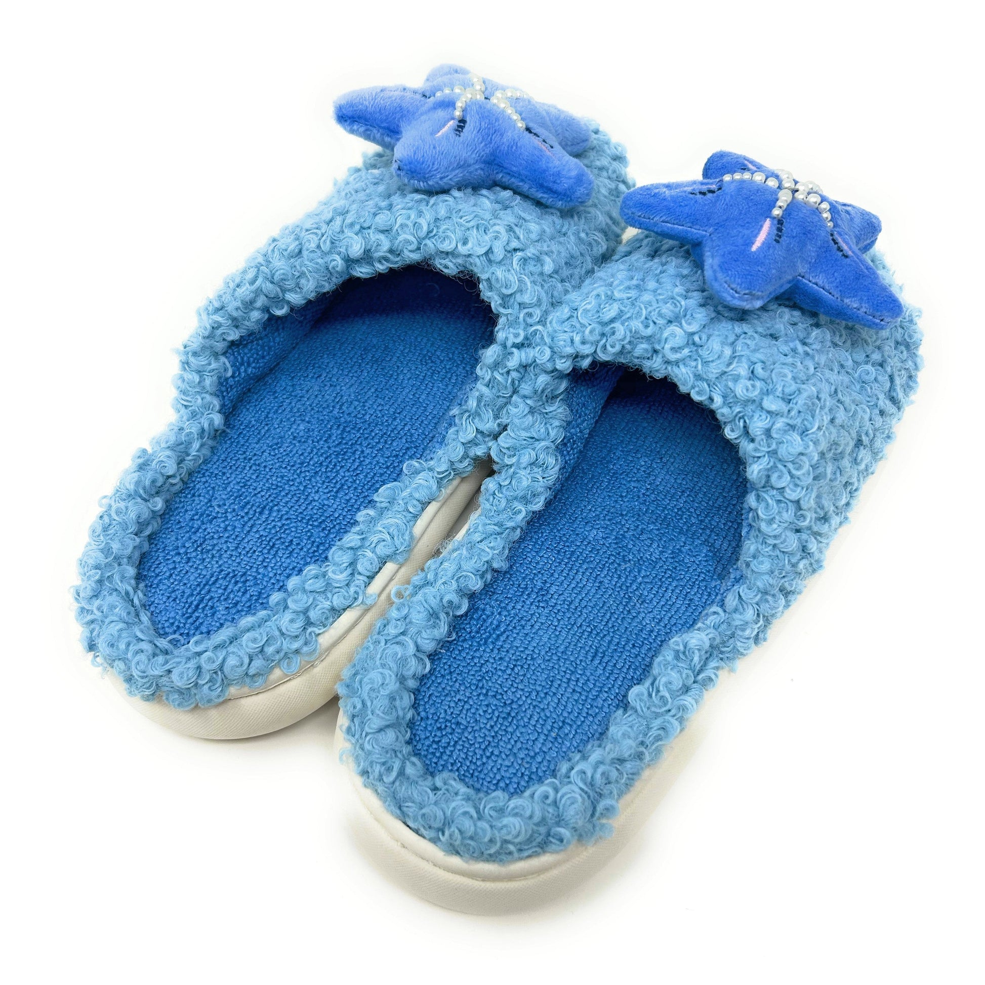 Ocean Blue Starfish Women's Slide on Slippers Oooh Yeah Socks