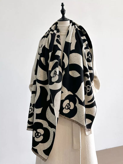 Floral Patterned Warm Scarf  DAME BOHEME