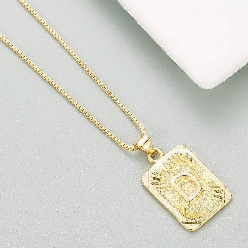Classy Pendant Talia Initial Gold Letter Necklace Dani & Em