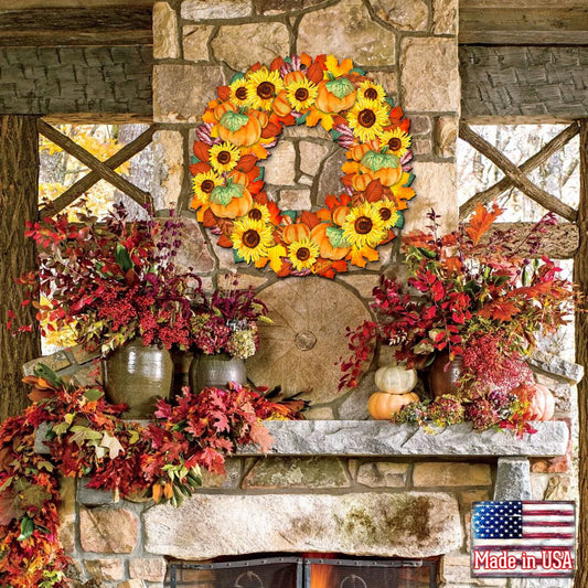 Fall Holiday Door Wreath by G. DeBrekht - Thanksgiving Halloween Decor - 8185305H  DAME BOHEME