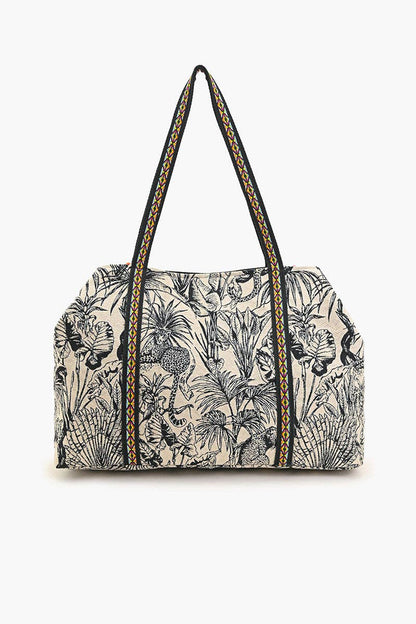 Tropical Leopard Embellished Tote  DAME BOHEME
