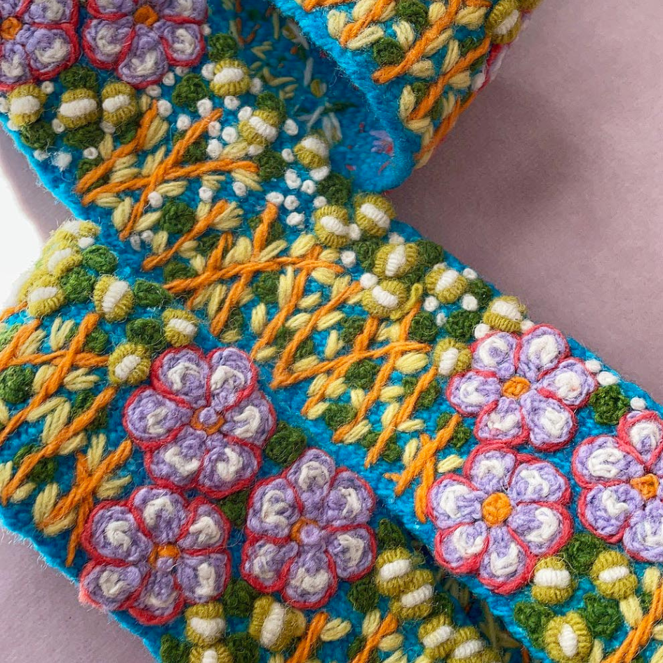 Windswept Embroidered Wool Belt  DAME BOHEME