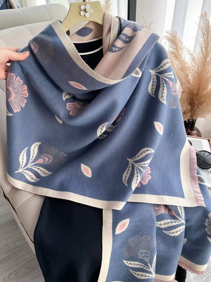 Printed Raw Hem Shawl  DAME BOHEME