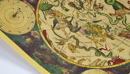 Ancient Constellation Map Zodiac Kraft Paper Art  DAME BOHEME