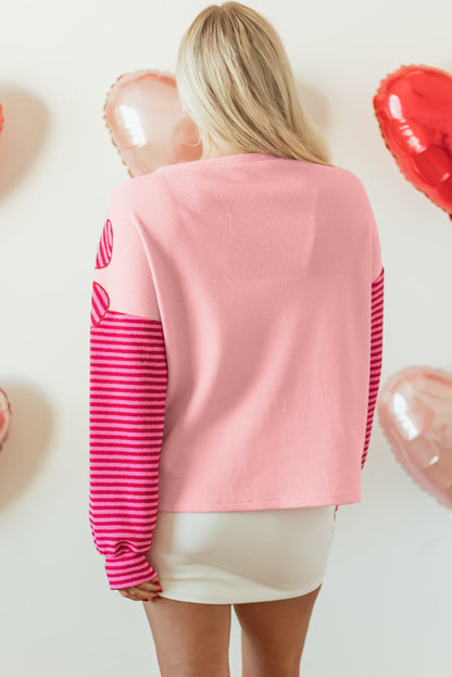 Emi Striped Sleeve Textured Top  DAME BOHEME