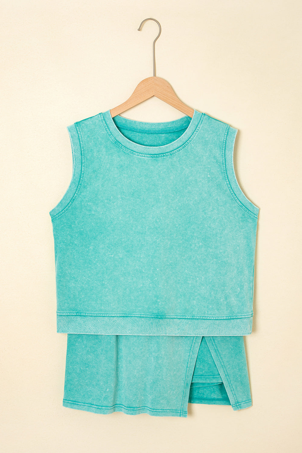 Aria 2 Pieces Mineral Wash Cotton Tank Top Lined Split Skirt Set  DAME BOHEME