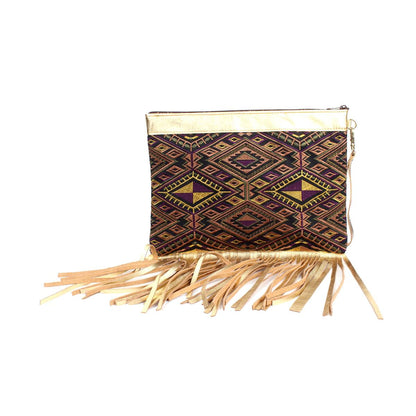 Metallic Leather & Embroidery Wristlet iPad | Tablet Bag - Thailand  DAME BOHEME