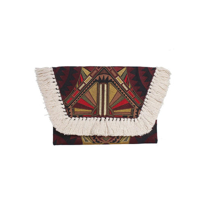Embroidered Multi Tassel Envelope Clutch Bag - Thailand  DAME BOHEME