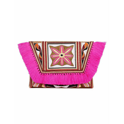 Embroidered Multi Tassel Envelope Clutch Bag - Thailand  DAME BOHEME
