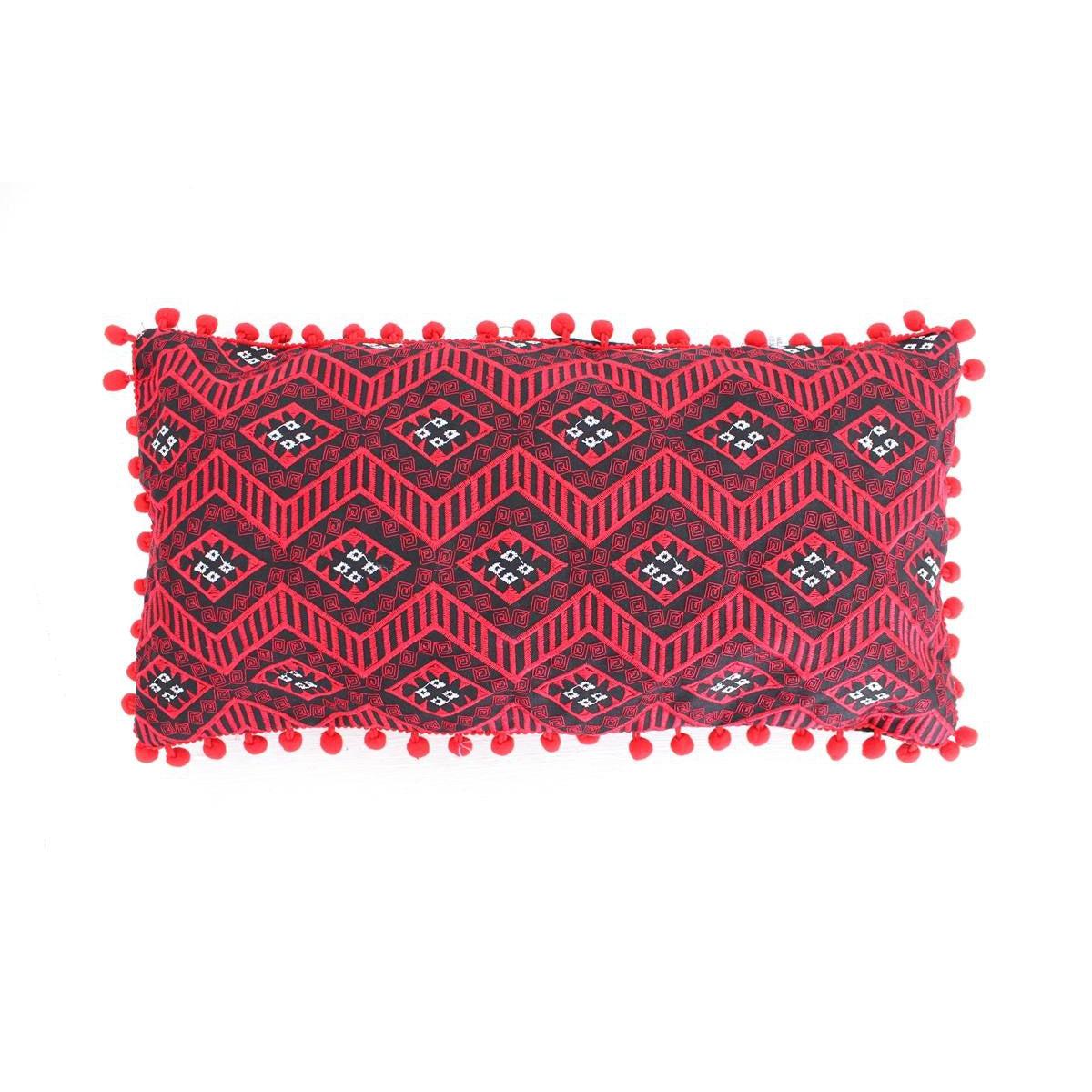 Geometric Pom Pom Lumbar Boho Cushion - Thailand  DAME BOHEME