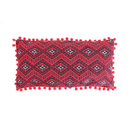 Geometric Pom Pom Lumbar Boho Cushion - Thailand  DAME BOHEME