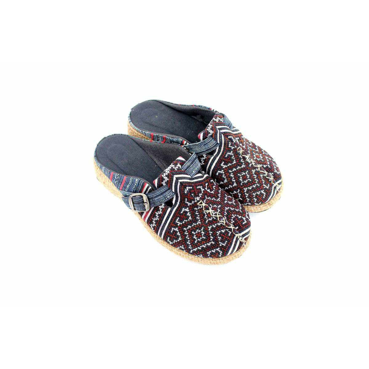 Vintage Hmong Textile Boho Upcycled Slip On Shoes - Thailand  DAME BOHEME
