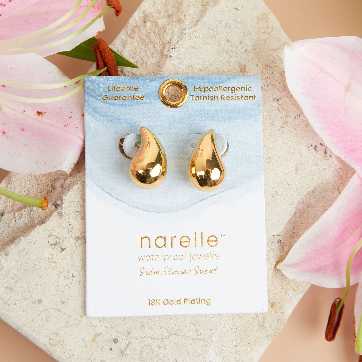 Narelle Waterproof Tear Drop Earrings  DAME BOHEME