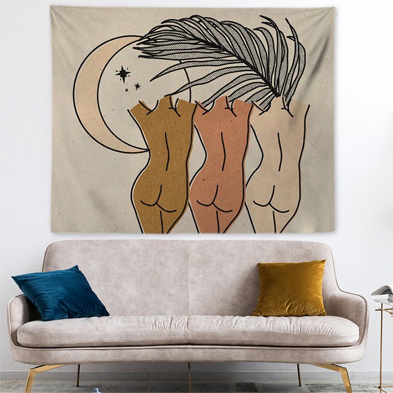 Bedroom Bedside Tapestry Whimsical Cats Celestial Art - DAME BOHEME