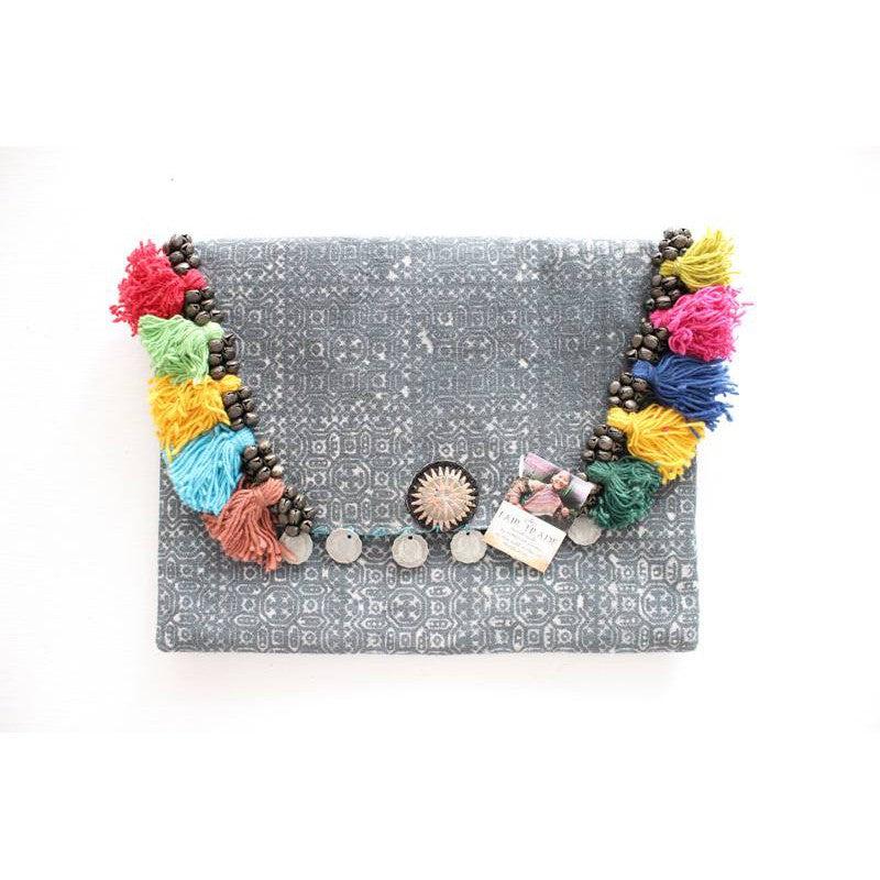 Boho-chic Batik Clutch Bag - Thailand  DAME BOHEME