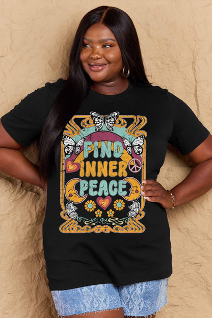 Simply Love Full Size FIND INNER PEACE Graphic Cotton T-Shirt  DAME BOHEME