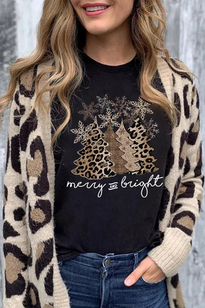 White Leopard Christmas Tree Graphic Tee – Festive & Fierce Crewneck  DAME BOHEME
