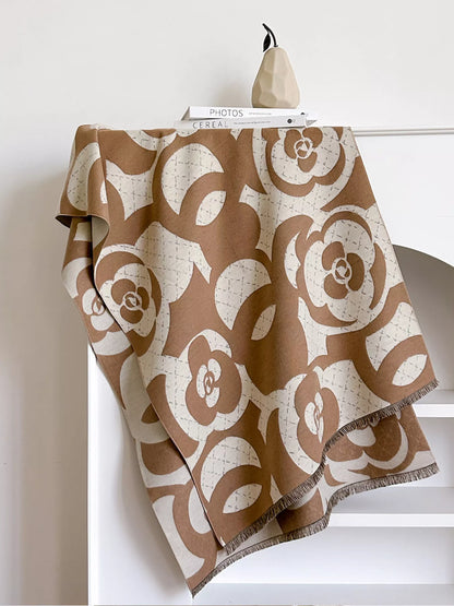 Floral Patterned Warm Scarf  DAME BOHEME