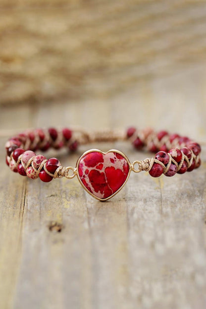 Handmade Heart Shape Natural Stone Bracelet  DAME BOHEME