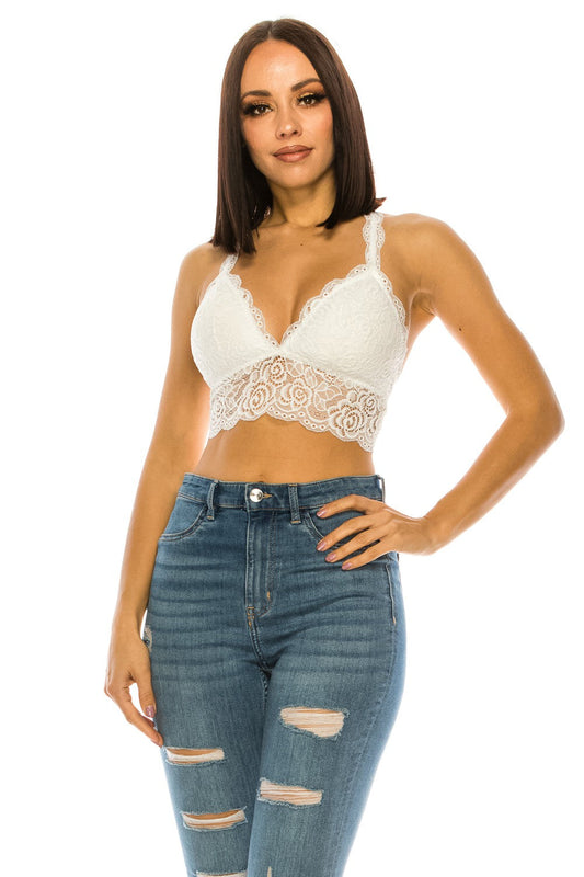 Lace Racerback Bralette Crop Top Annva USA