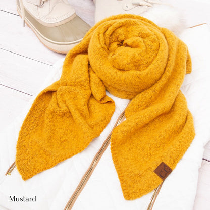 CC Oblong Bias Draped Boucle Ultra-Soft Scarves Aili's Corner