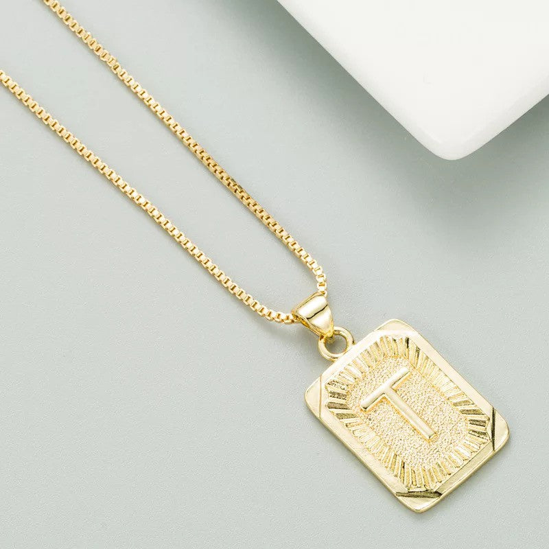 Classy Pendant Talia Initial Gold Letter Necklace Dani & Em