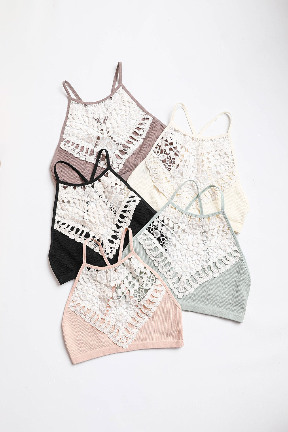 Crochet Lace High Neck Bralette Leto Accessories