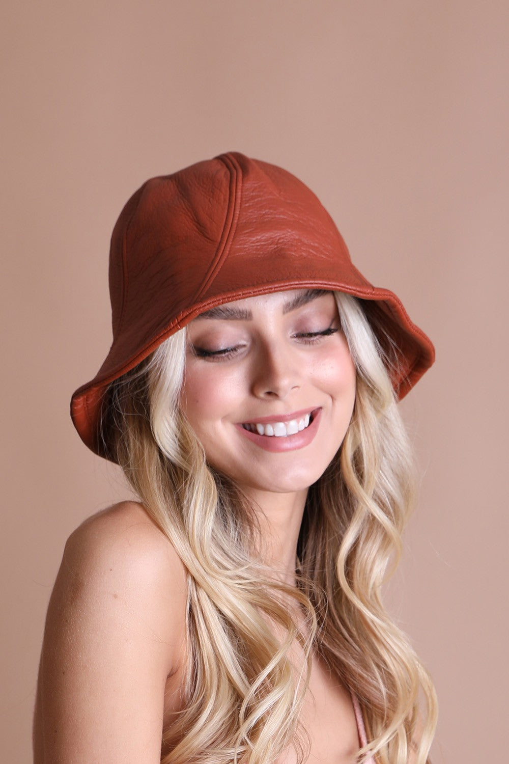 Sleek Modern Vegan Leather Bucket Hat Leto Accessories