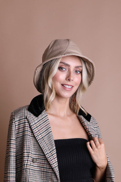 Sleek Modern Vegan Leather Bucket Hat Leto Accessories