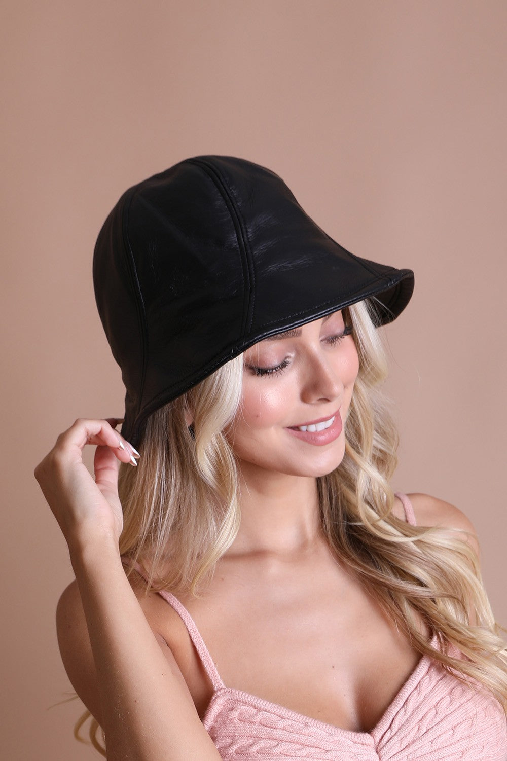 Sleek Modern Vegan Leather Bucket Hat Leto Accessories