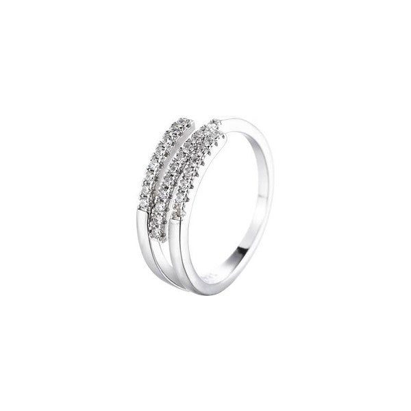 S925 Sterling Silver Sparkly Zircon Stackable Ring