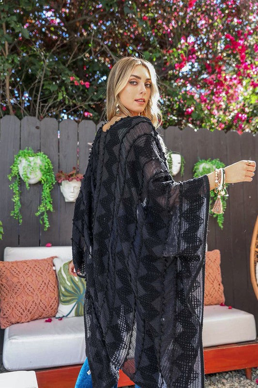 Embroidered Zig Zag Soft Kimono Leto Accessories
