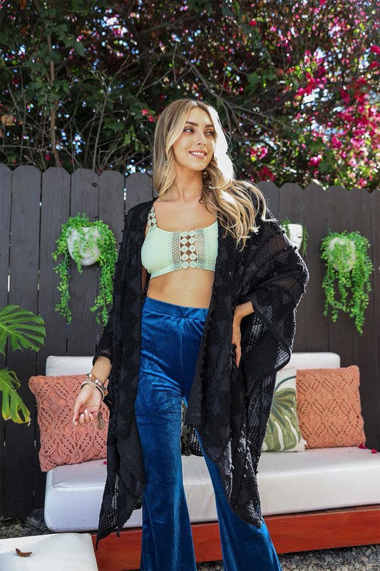 Embroidered Zig Zag Soft Kimono Leto Accessories