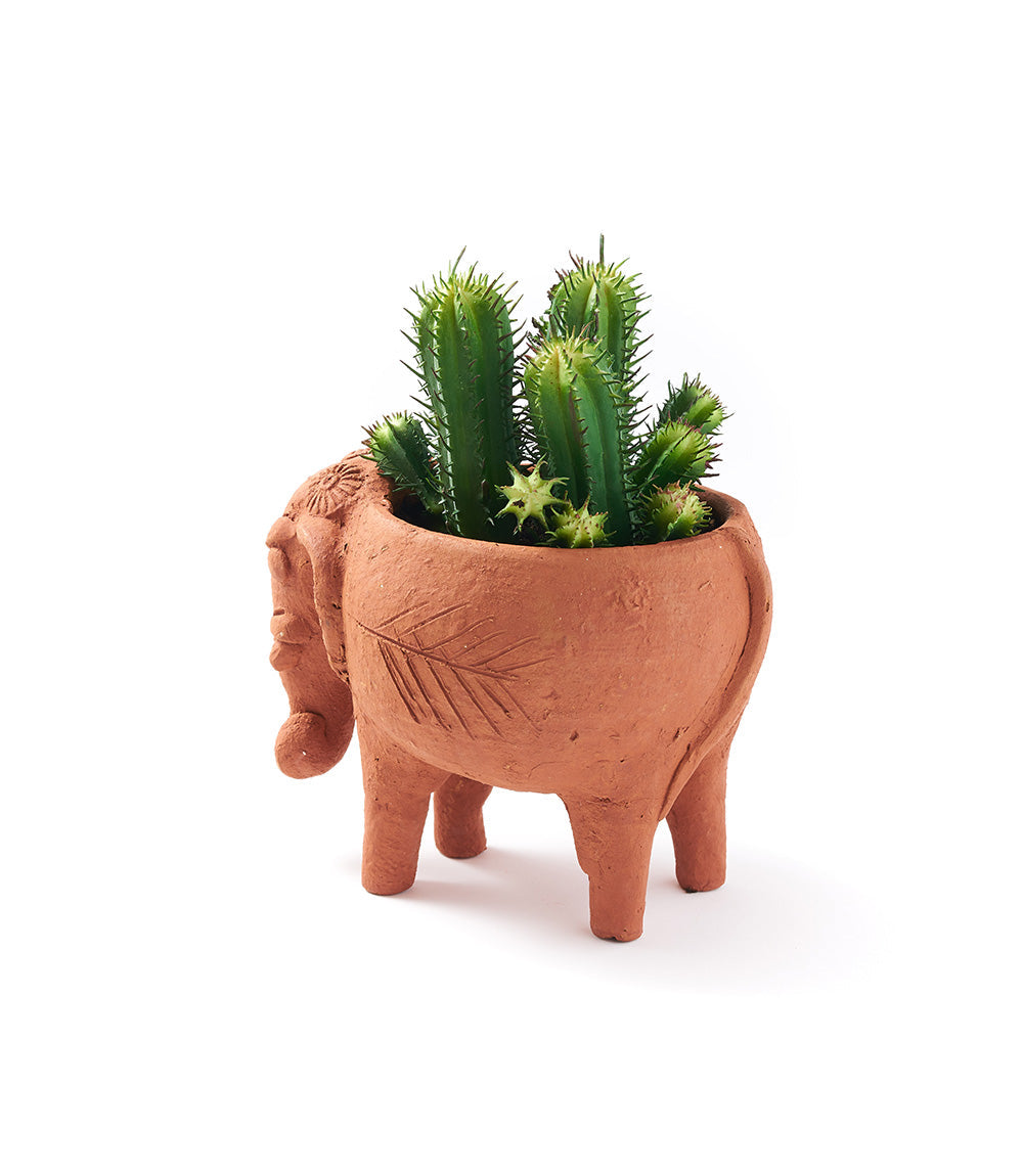 Rakshana Elephant Plant Pot - Terracotta  DAME BOHEME