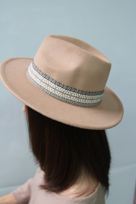 Bohemian Embroidered Band Fedora Hat Bella Chic