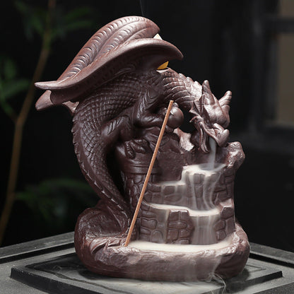 Zisha Ceramic Incense Burner, Dragon  DAME BOHEME