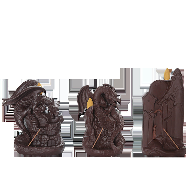 Zisha Ceramic Incense Burner, Dragon  DAME BOHEME